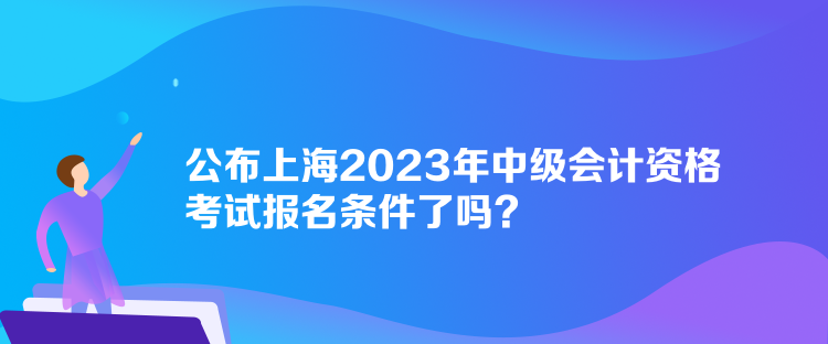 公布上海2023年中級(jí)會(huì)計(jì)資格考試報(bào)名條件了嗎？