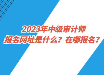 2023年中級審計師報名網址是什么？在哪報名？