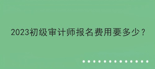 2023初級(jí)審計(jì)師報(bào)名費(fèi)用要多少？