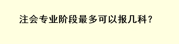 注會專業(yè)階段最多可以報幾科？