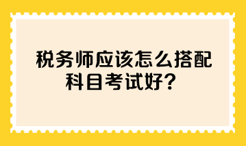 稅務(wù)師應(yīng)該怎么搭配科目考試好