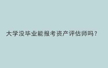 大學沒畢業(yè)能報考資產評估師嗎？