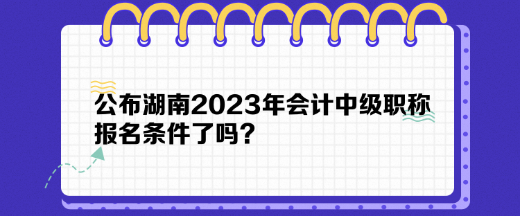 公布湖南2023年會計中級職稱報名條件了嗎？