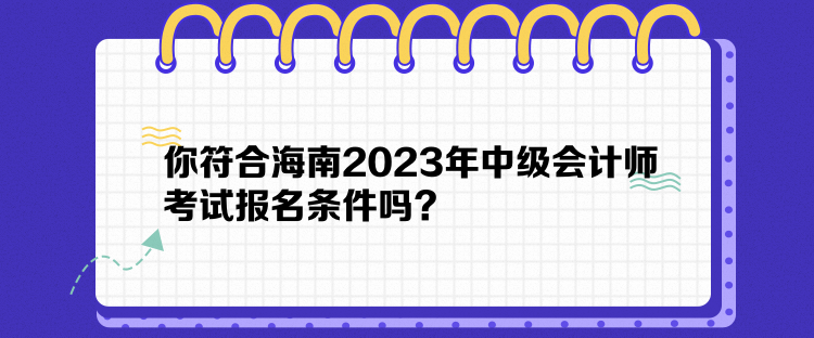 你符合海南2023年中級(jí)會(huì)計(jì)師考試報(bào)名條件嗎？