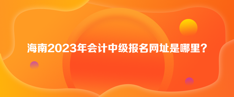 海南2023年會計中級報名網(wǎng)址是哪里？