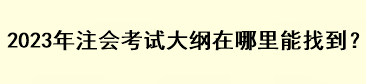 2023年注會考試大綱在哪里能找到？