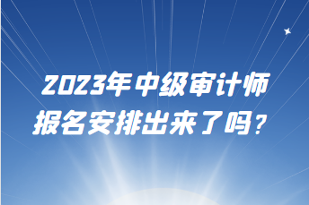 2023年中級(jí)審計(jì)師報(bào)名安排出來了嗎？