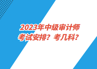 2023年中級(jí)審計(jì)師考試安排？考幾科？