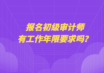 報名初級審計師有工作年限要求嗎？