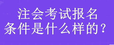 注會(huì)考試報(bào)名條件是什么樣的？