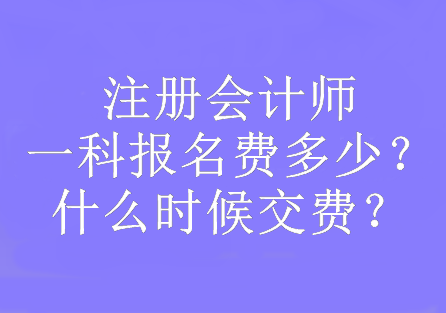 注冊會計師一科報名費多少？什么時候交費？