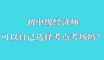 初中級(jí)經(jīng)濟(jì)師可以自己選擇考點(diǎn)考場(chǎng)嗎？