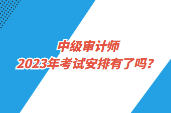 中級審計師2023年考試安排有了嗎？