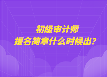 初級審計(jì)師報(bào)名簡章什么時(shí)候出？