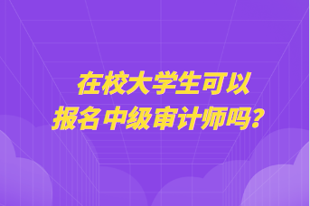 在校大學(xué)生可以報(bào)名中級(jí)審計(jì)師嗎？