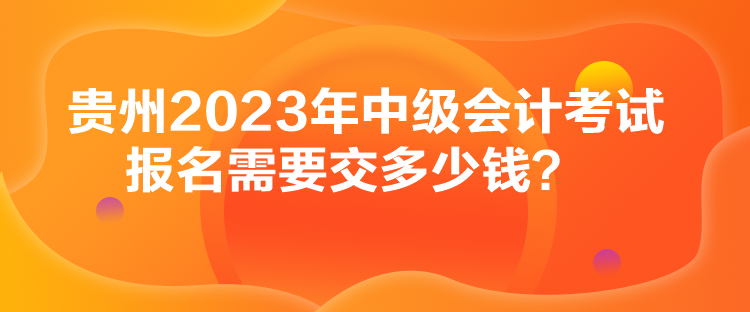 貴州2023年中級會計考試報名需要交多少錢？