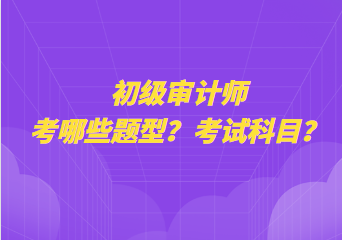 初級審計師考哪些題型？考試科目？