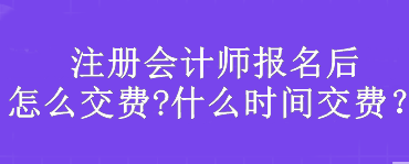 注冊(cè)會(huì)計(jì)師報(bào)名后怎么交費(fèi)?什么時(shí)間交費(fèi)？