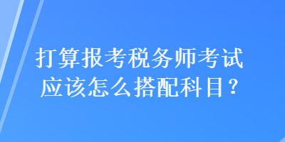 打算報考稅務(wù)師考試應(yīng)該怎么搭配科目？