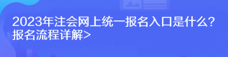 2023年注會網(wǎng)上統(tǒng)一報名入口是什么？報名流程詳解>