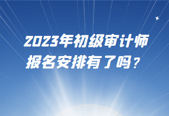 2023年初級審計師報名安排有了嗎？