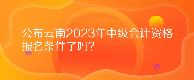 公布云南2023年中級(jí)會(huì)計(jì)資格報(bào)名條件了嗎？