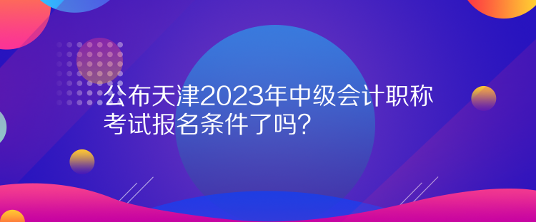 公布天津2023年中級(jí)會(huì)計(jì)職稱(chēng)考試報(bào)名條件了嗎？