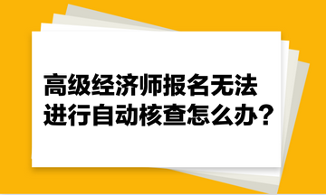 高級(jí)經(jīng)濟(jì)師報(bào)名無法進(jìn)行自動(dòng)核查怎么辦？