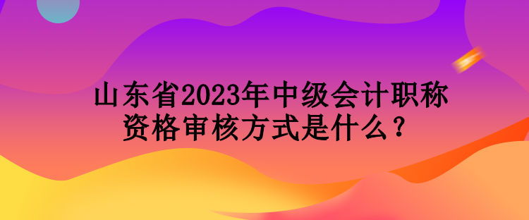 山東省2023年中級會計職稱資格審核方式是什么？