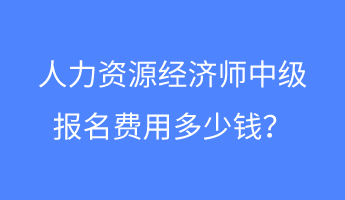 人力資源經(jīng)濟師中級報名費用多少錢？