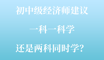 初中級經(jīng)濟(jì)師建議一科一科學(xué) 還是兩科同時(shí)學(xué)？