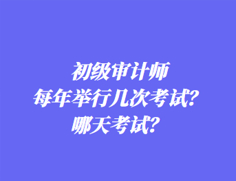 初級審計師每年舉行幾次考試？哪天考試？