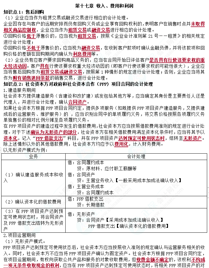 2023cpa《會計》第十七章基礎(chǔ)備考易錯易混知識點