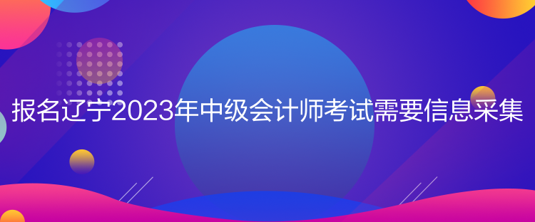 報(bào)名遼寧2023年中級會計(jì)師考試需要信息采集