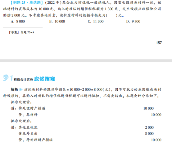 2023年初級會計考試試題及參考答案《初級會計實務(wù)》單選題(回憶版1)