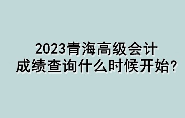 2023青海高級(jí)會(huì)計(jì)成績(jī)查詢(xún)什么時(shí)候開(kāi)始？