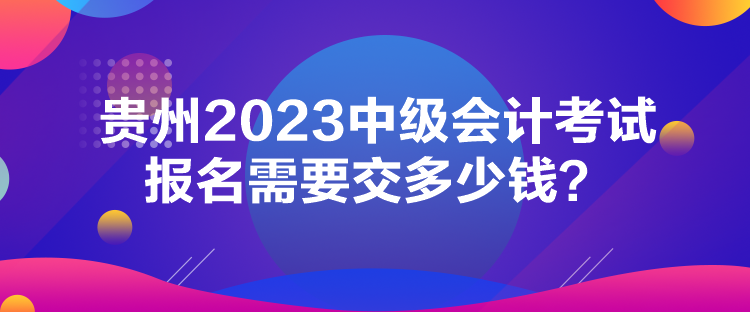 貴州2023中級會計(jì)考試報(bào)名需要交多少錢？