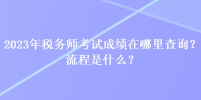 2023年稅務(wù)師考試成績在哪里查詢？流程是什么？