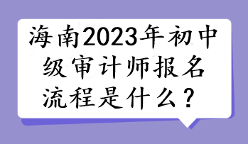 海南2023年初中級(jí)審計(jì)師報(bào)名流程是什么？