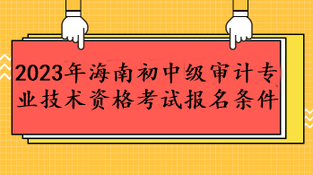 2023年海南初中級審計(jì)專業(yè)技術(shù)資格考試報(bào)名條件