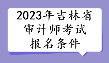 2023年吉林省審計師考試報名條件