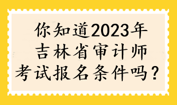 你知道2023年吉林省審計(jì)師考試報(bào)名條件嗎？