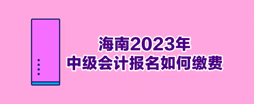 海南2023年中級會計報名如何繳費