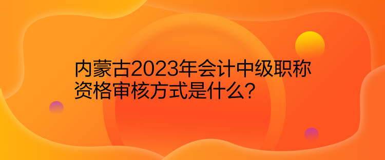 內(nèi)蒙古2023年會(huì)計(jì)中級(jí)職稱資格審核方式是什么？