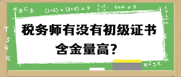 稅務(wù)師有沒有初級(jí)證書含金量高？