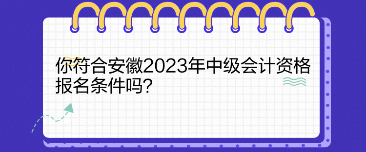 你符合安徽2023年中級(jí)會(huì)計(jì)資格報(bào)名條件嗎？