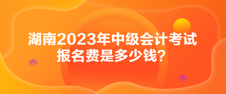 湖南2023年中級會計(jì)考試報名費(fèi)是多少錢？