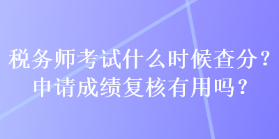 稅務師考試什么時候查分？申請成績復核有用嗎？