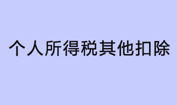 什么是個人所得稅其他扣除？