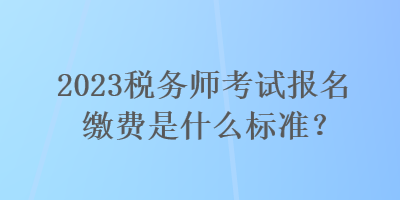 2023稅務(wù)師考試報名繳費是什么標準？